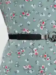 Черный пояс женский эластичный, с круглой пряжкой с цветком, 4 цвета