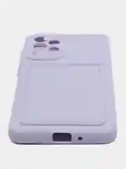 Лавандовый чехол Samsung Galaxy A33, Самсунг Галакси А33 5G силиконовый, с карманом для карты