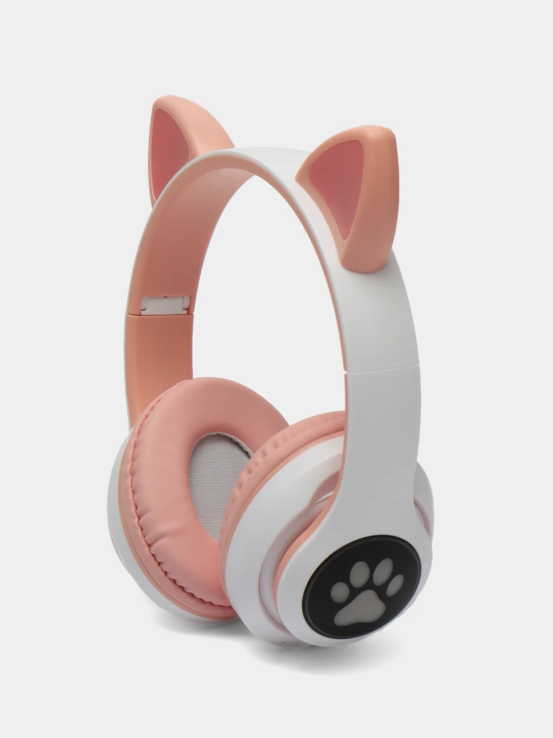 Розовый беспроводные светящиеся Bluetooth-наушники с ушками CAT
