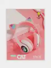 Розовый беспроводные светящиеся Bluetooth-наушники с ушками CAT