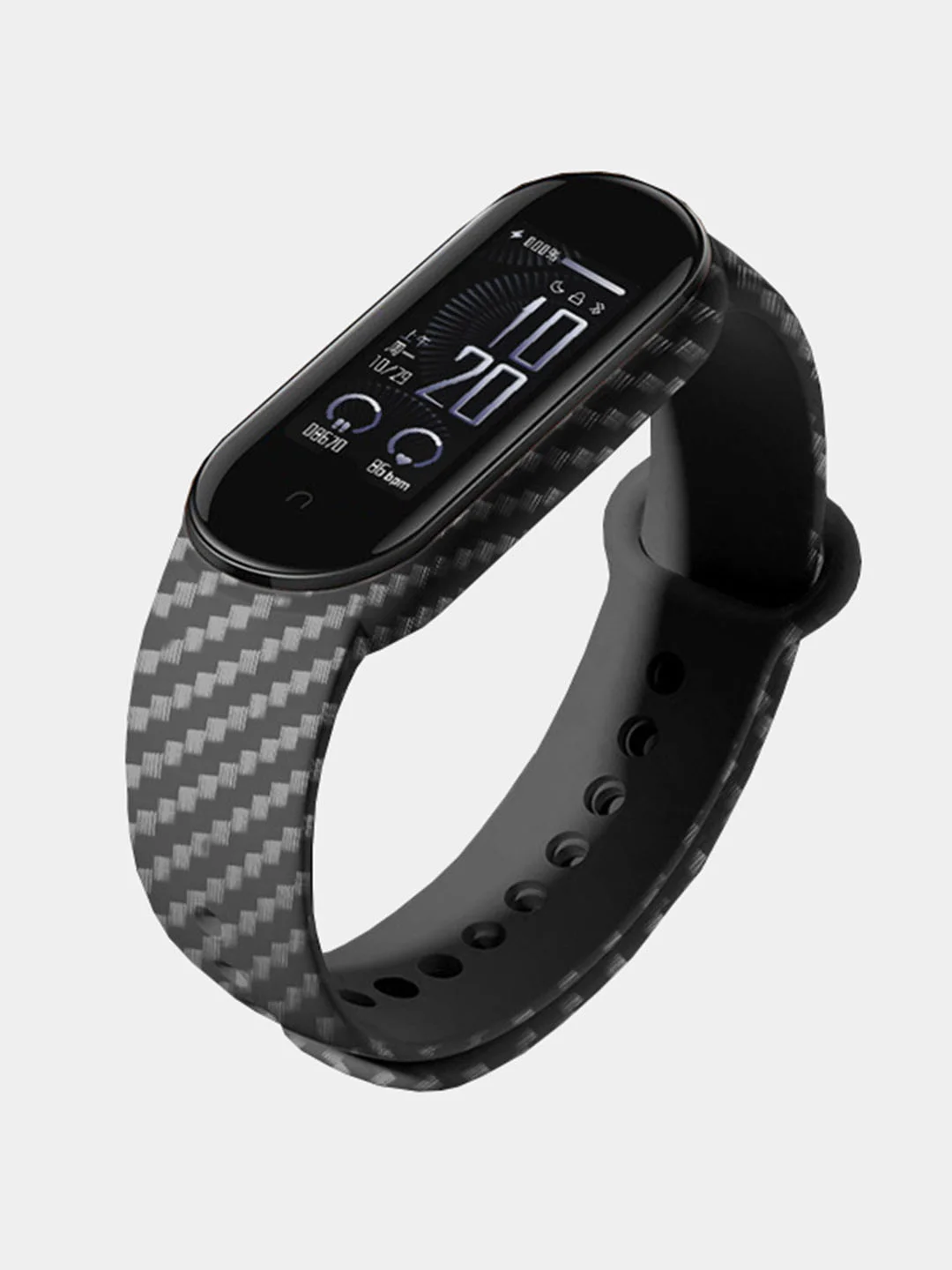 Горчичный ремешок для фитнес браслета Mi Band 3/Mi Band 4, с рисунками