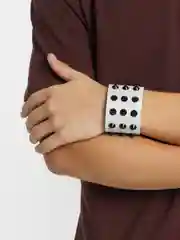 Белый браслет из искусственной кожи, разноцветный, с шипами