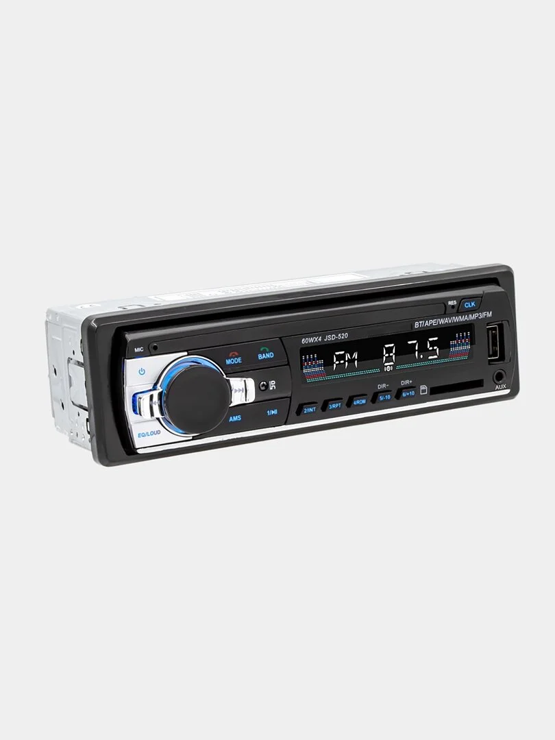 Автомагнитола 1 DIN, с Bluetooth, USB, AUX, SD, MP3, радио FM, громкая связь