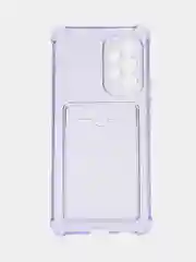 Лавандовый чехол противоударный Samsung Galaxy A53 5G, СамсунгА53 5G, прозрачный с карманом для карты