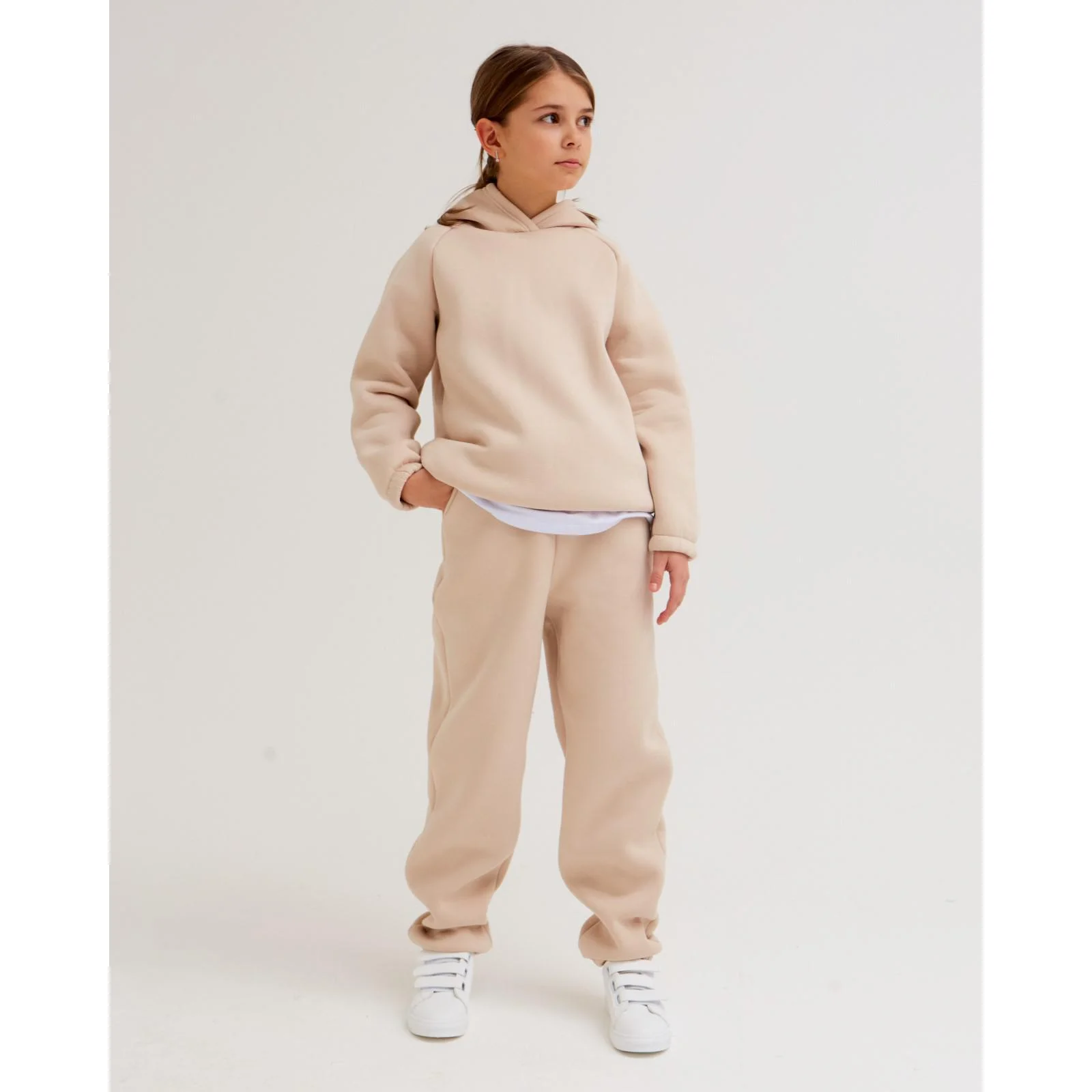 Брюки детские Minaku "Basic Line KIDS", цвет бежевый, рост 140