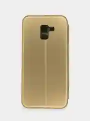 Золотой чехол книжка Samsung Galaxy A8+ (A8 Plus) (SM-A730F), Самсунг Галакси А8+ (А8 Плюс)