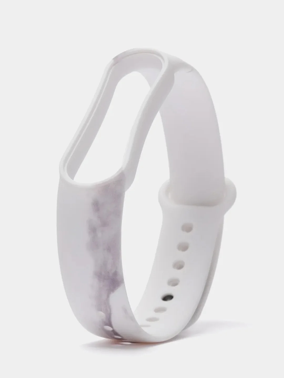 Серый ремешок для Xiaomi mi band 3 / 4 / 5 / 6 / 7  силиконовый мраморный сяоми ми банд фитнес