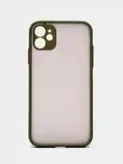 Зеленый матовый чехол на айфон 11, 12, 13, 14, Pro, 11 Pro Max, 12 Pro Max с цветными кнопками