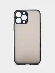 Темно-синий чехол матовый полупрозрачный с цветными кнопками для iPhone 13 Pro Max