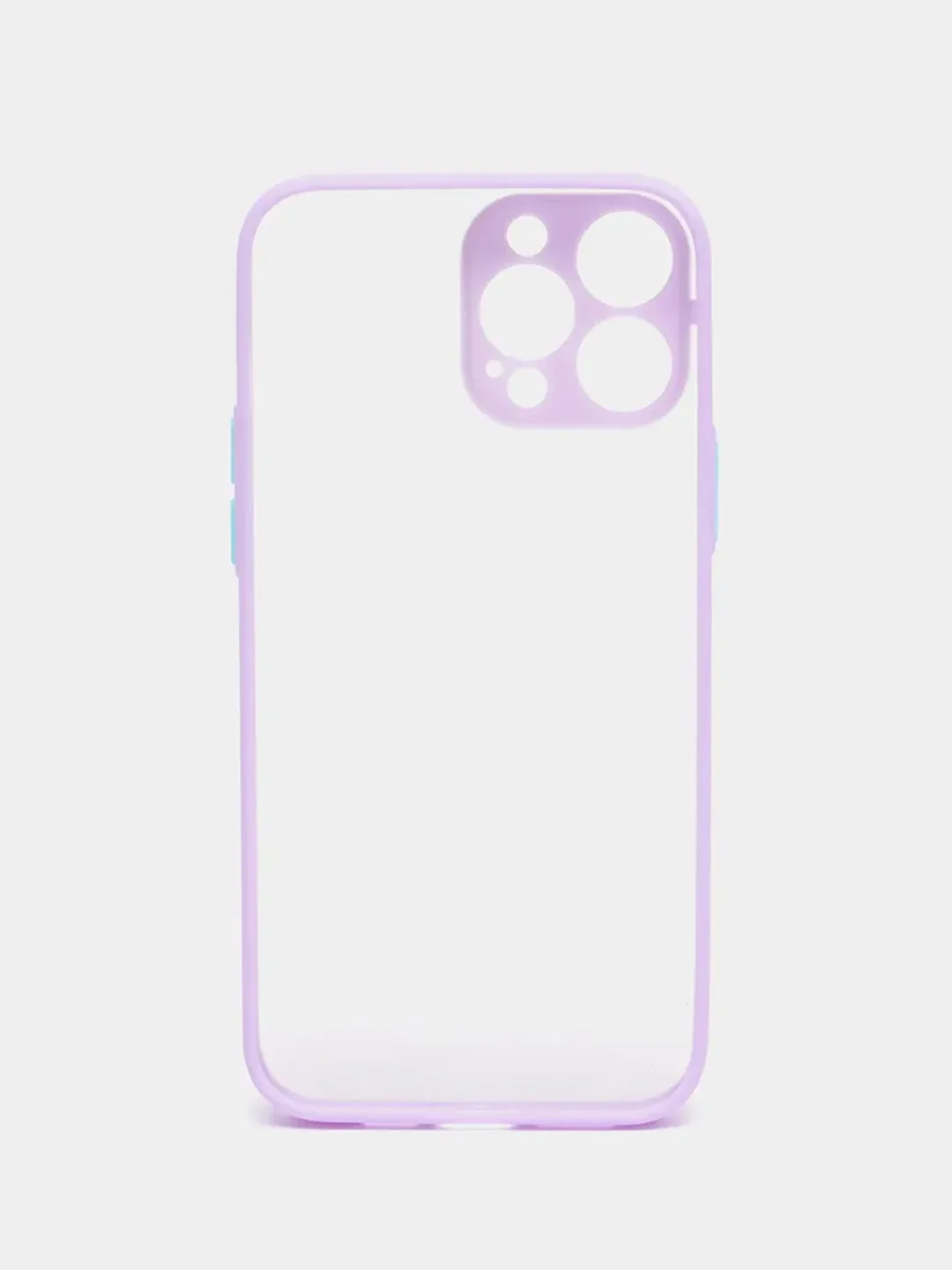 Лавандовый чехол матовый полупрозрачный с цветными кнопками для iPhone 13 Pro Max