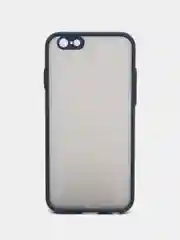 Темно-синий чехол матовый полупрозрачный с цветными кнопками на iPhone 6, 6s
