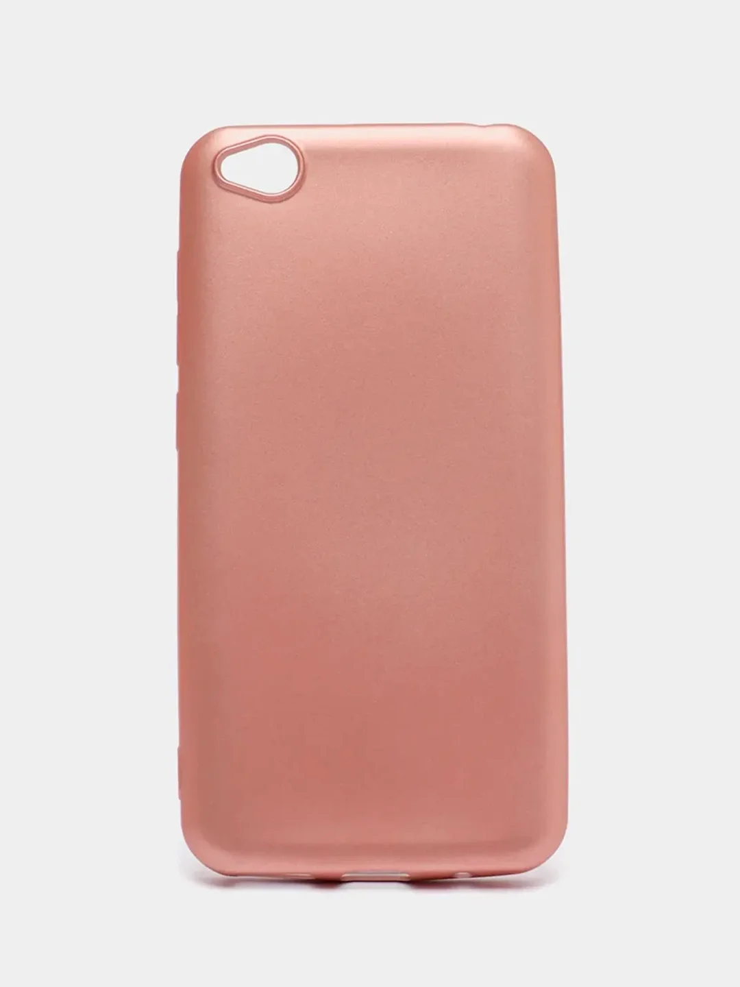 Розовый чехол силиконовый для Xiaomi Redmi Go, Сяоми Редми Гоу, матовый, с эффектом "металлик"