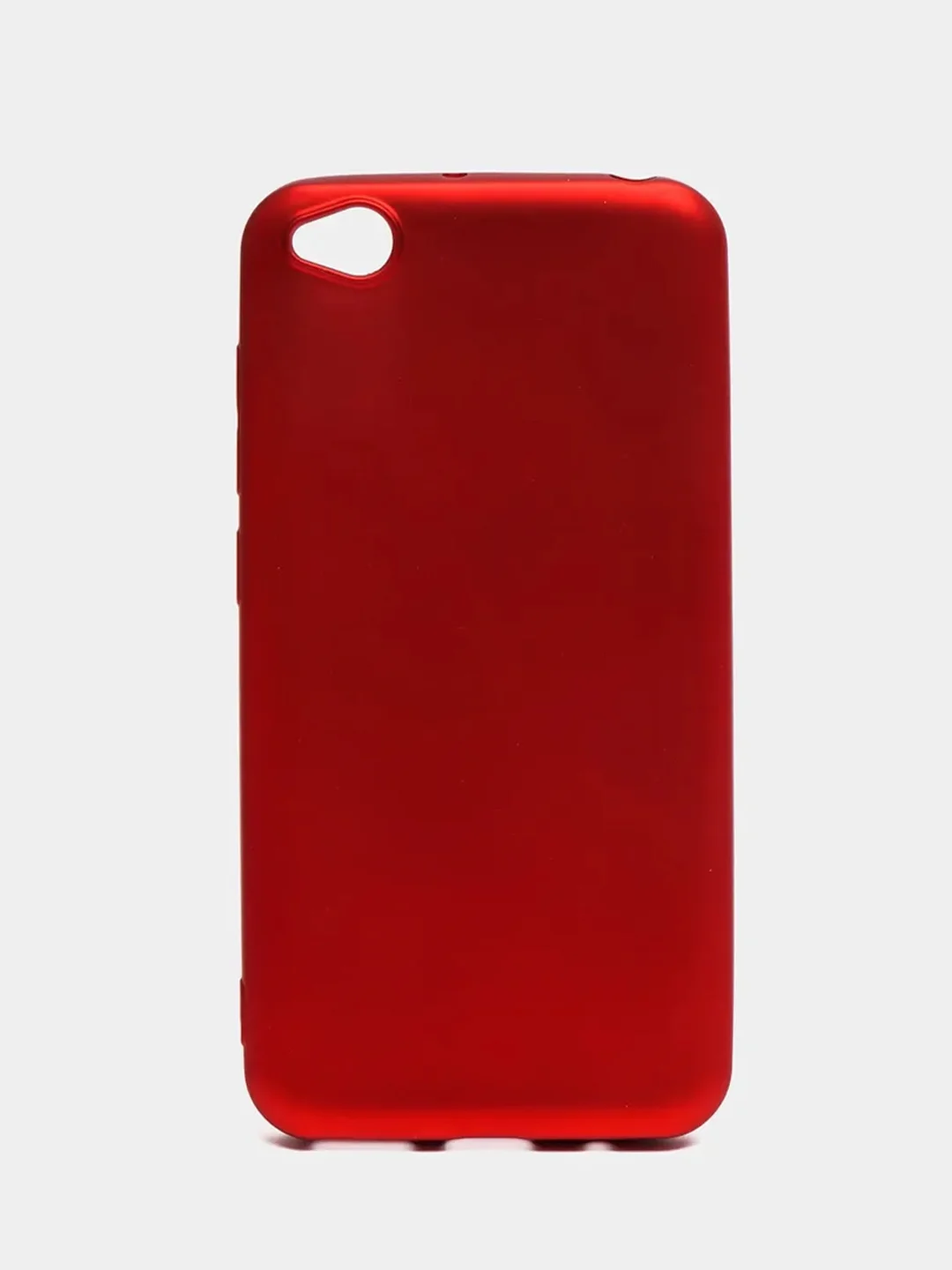 Красный чехол силиконовый для Xiaomi Redmi Go, Сяоми Редми Гоу, матовый, с эффектом "металлик"