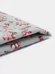 Серый отрез ткани перкаль "Цветы", 50*70 см