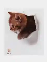 Желтый наклейка для декора и интерьера "Котёнок", 3D