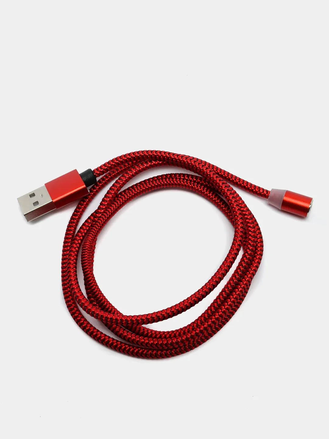 Красный кабель магнитный для зарядки телефона Apple Lightning, Type-C, Micro-USB
