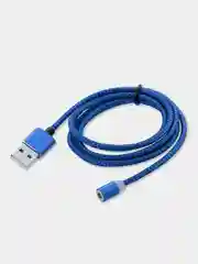 Синий кабель магнитный для зарядки телефона Apple Lightning, Type-C, Micro-USB