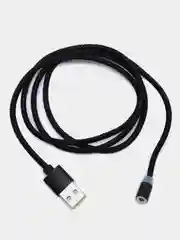 Черный кабель магнитный для зарядки телефона Apple Lightning, Type-C, Micro-USB