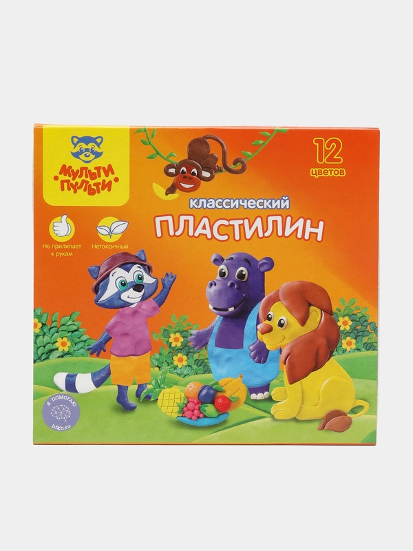 Пластилин Мульти-Пульти "Приключения Енота", 12 цветов, 240 г, со стеком