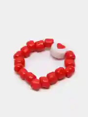Красный парные кольца из бисера/жемчуга
