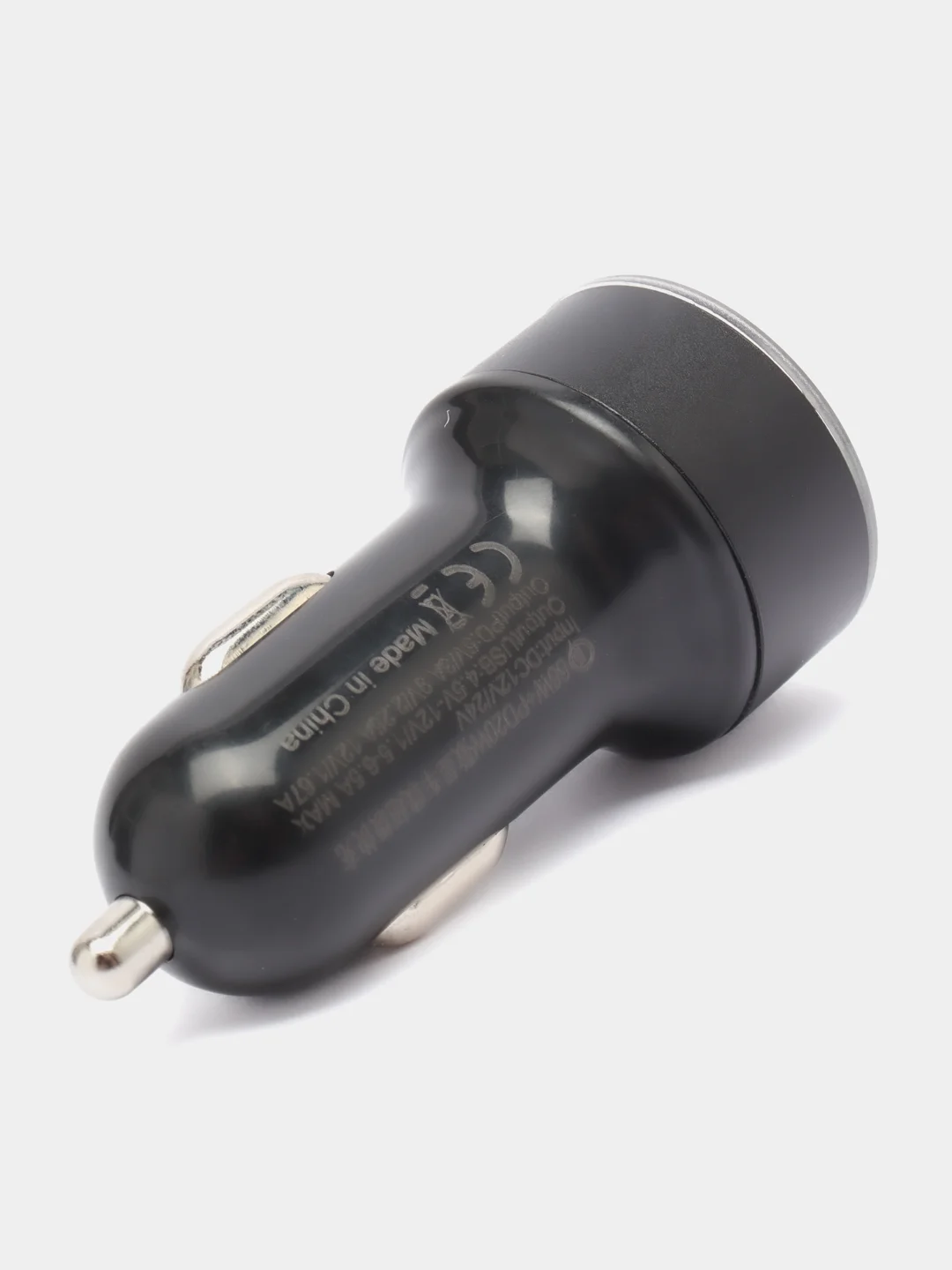 Черный автомобильное зарядное устройство, быстрая зарядка, USB, Type-C
