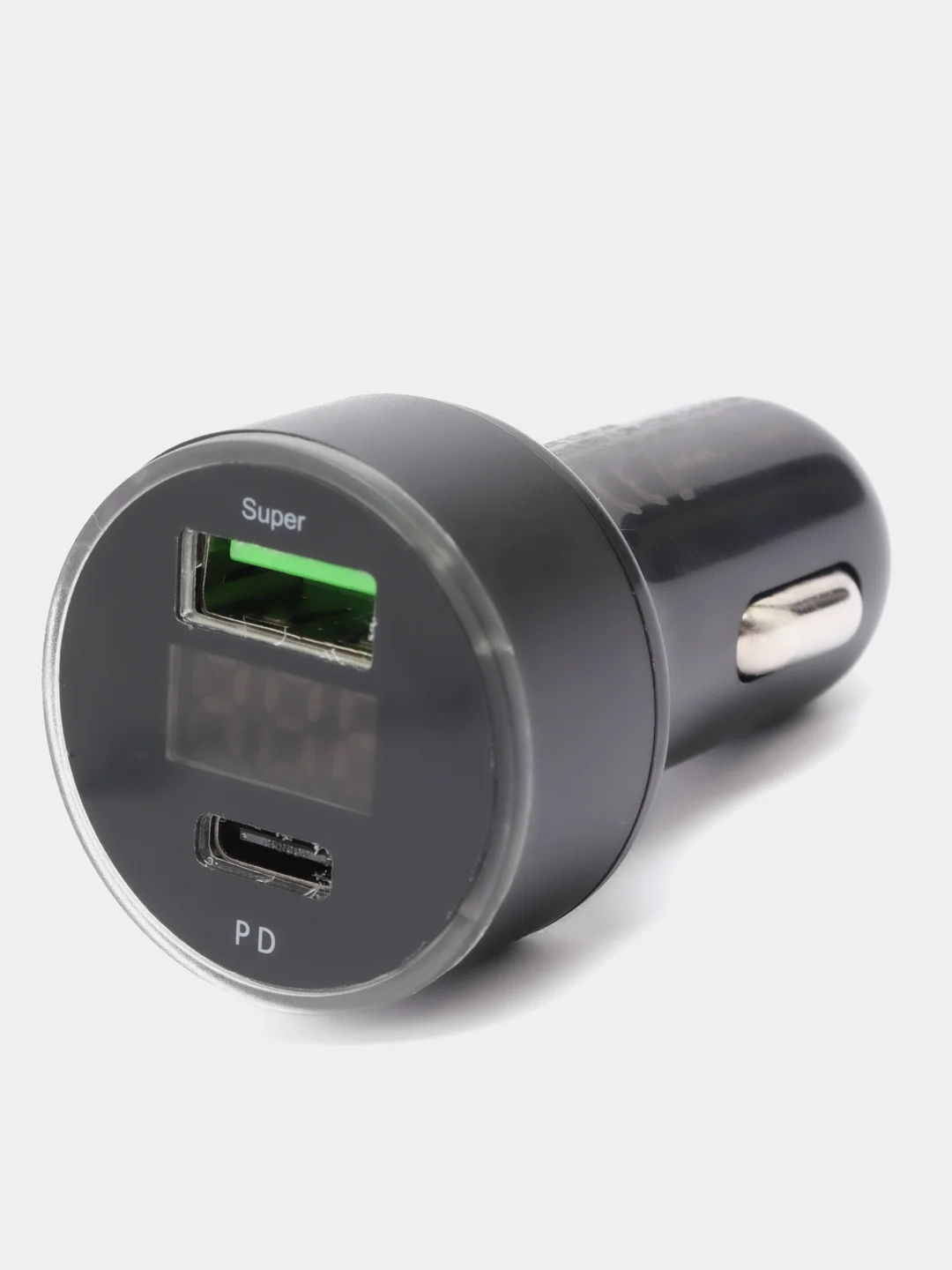 Черный автомобильное зарядное устройство, быстрая зарядка, USB, Type-C