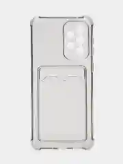 Черный чехол противоударный для Samsung Galaxy A33 5G, прозрачный, с карманом для карты