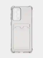 Черный чехол противоударный для Samsung Galaxy A33 5G, прозрачный, с карманом для карты
