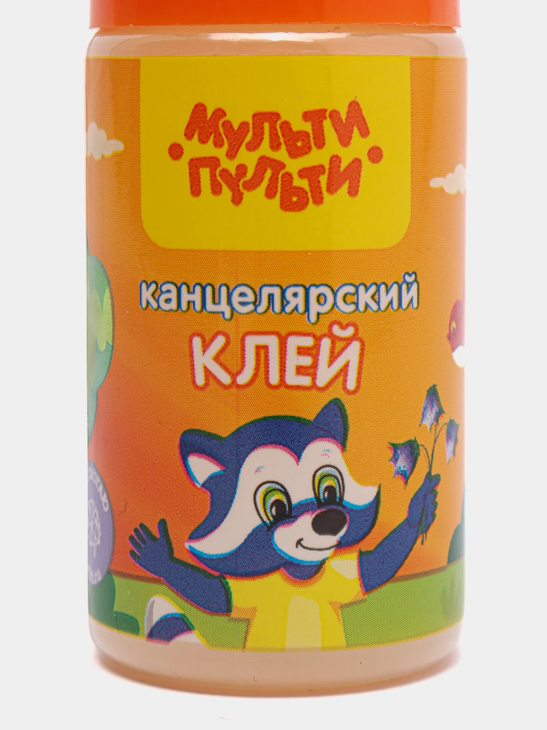 Оранжевый клей канцелярский Мульти-Пульти, с силиконовым аппликатором, 35 мл