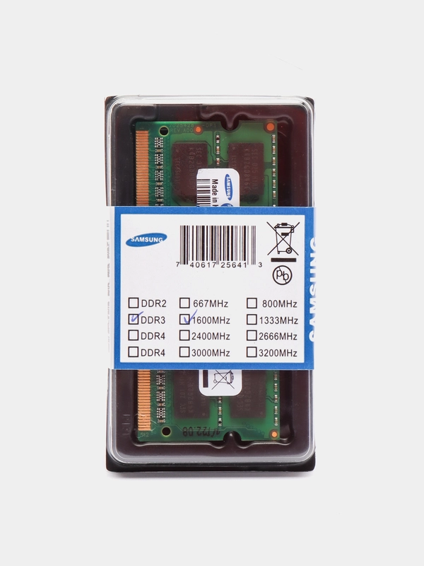 Оперативная память Samsung DDR3L 4 ГБ 1600 MHz SO-DIMM PC3L-12800U 1x4 ГБ для ноутбука