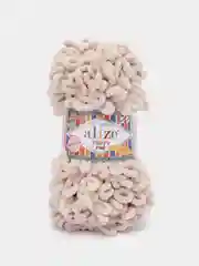 Светло-бежевый пряжа Alize Puffy Fine, петельки маленькие, 100 г, 14 м