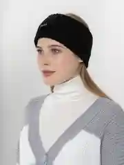 Черный повязка на голову вязаная, шерстяная