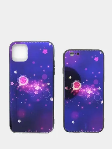 Пурпурный чехол для iPhone (Айфон) 11 силиконовый, синий