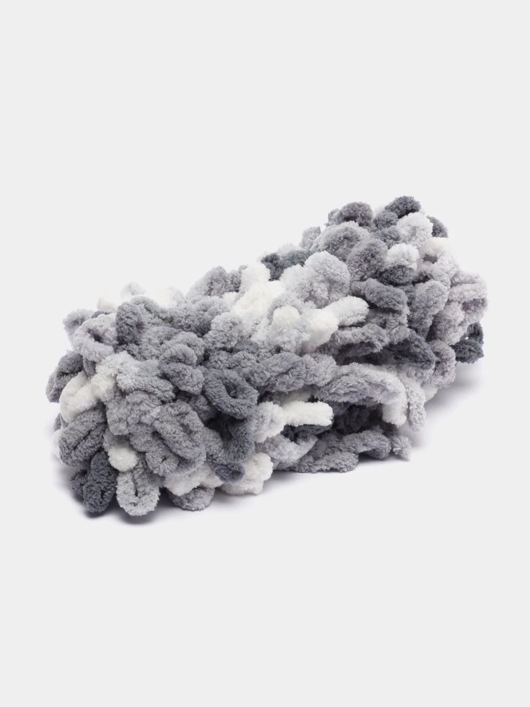 Тёмно-серый пряжа Alize Puffy Color, петельки большие, 100 г, 9 м