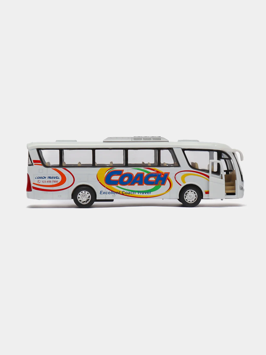 Белый машинка металлическая автобус Coach KS7101D /Kinsmart/
