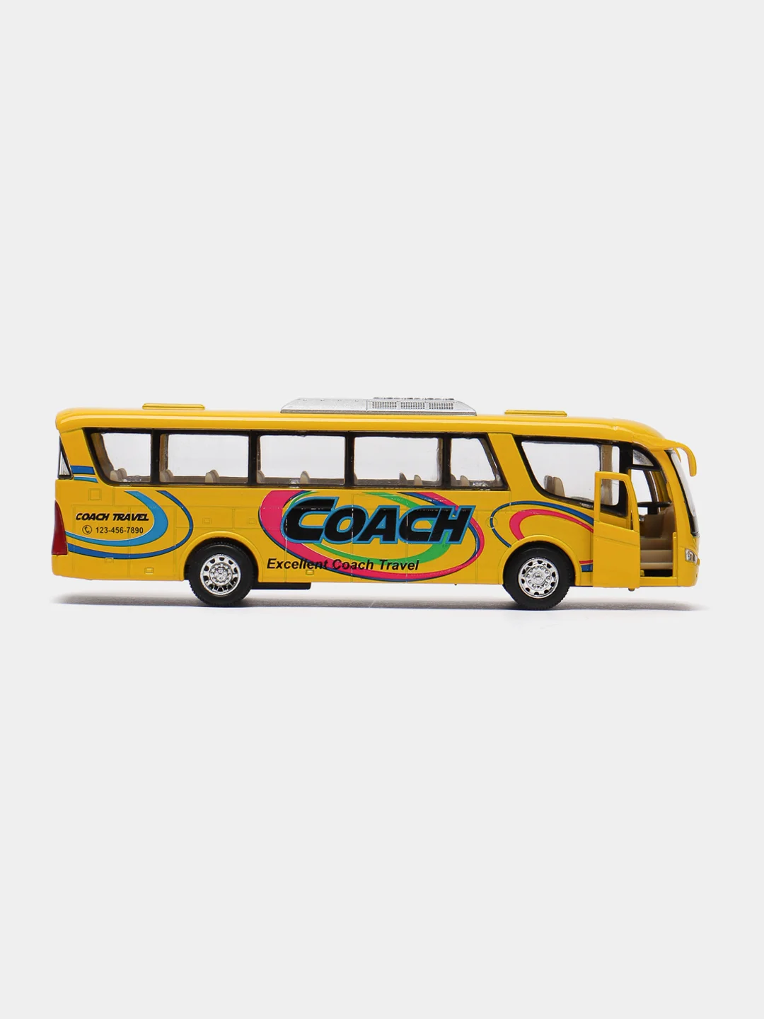 Желтый машинка металлическая автобус Coach KS7101D /Kinsmart/