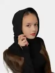 Черный шапка женская / капор