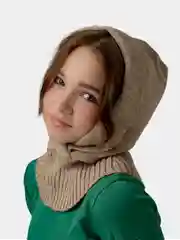 Светло-коричневый шапка женская / капор