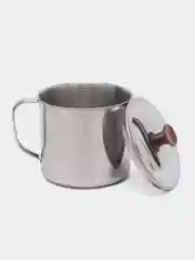 Кружка металлическая, с крышкой, из нержавеющей стали