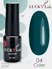Тёмно-бирюзовый гель лак для маникюра и педикюра Luckylak Coler 04, 8g темный зеленый бирюзовый