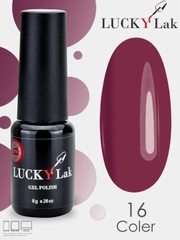 Гель лак для ногтей Luckylak Coler 16 8g, бордовый для маникюра и педикюра
