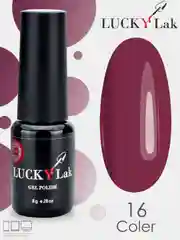 Гель лак для ногтей Luckylak Coler 16 8g, бордовый для маникюра и педикюра
