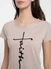 Кремовый футболка женская