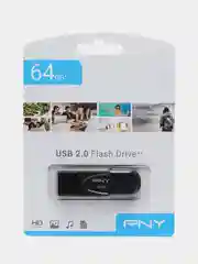 Флешка USB PNY Attache Classic, 64 Гб, USB2.0, черный, FD64GATTCKTRK-EF