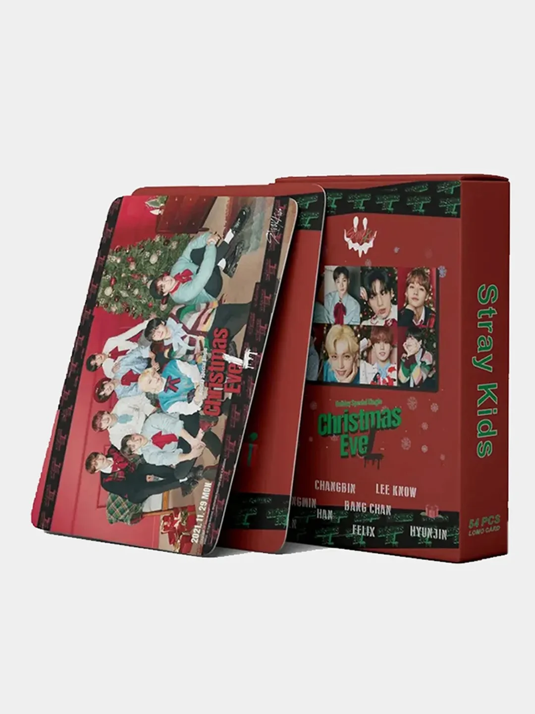 Красный карточки K-POP Stray Kids, 55 штук