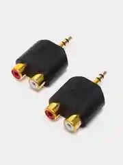 Аудио адаптер переходник Mini Jack 3.5 мм мини джек (M) - 2x RCA тюльпан (F) / 2 шт