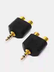 Аудио адаптер переходник Mini Jack 3.5 мм мини джек (M) - 2x RCA тюльпан (F) / 2 шт