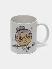 Серый подарочный набор бабушке, фартук + кружка