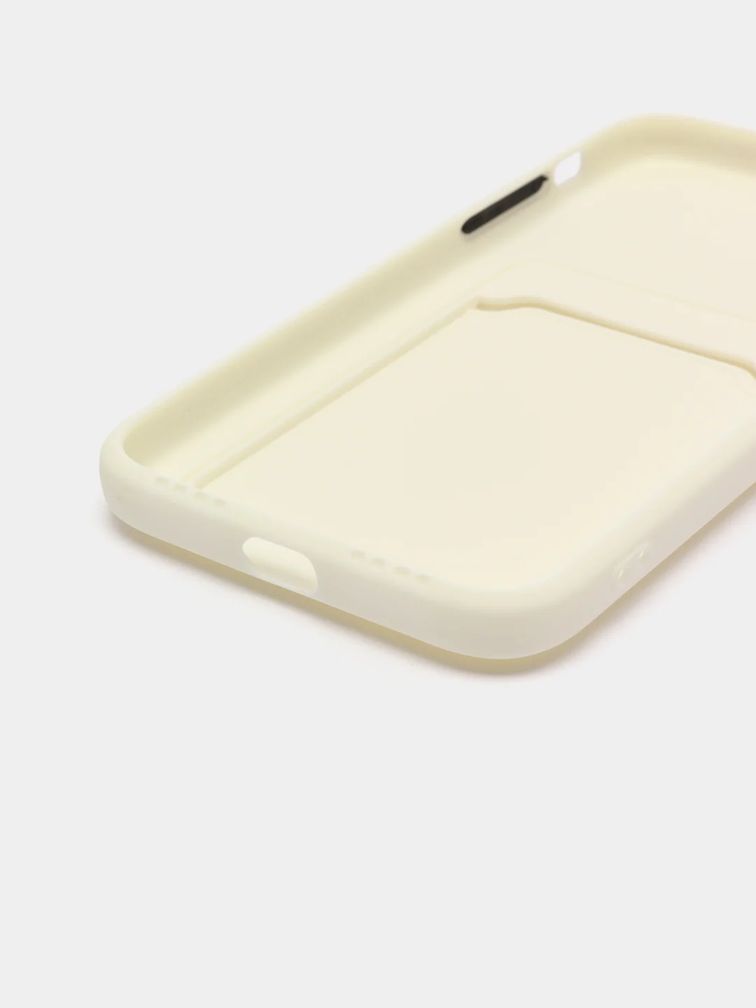 Бежевый меланж чехол с карманом для карт iPhone 7 8 Plus X XS Max XR 11 12 13 Pro 14 айфон про макс
