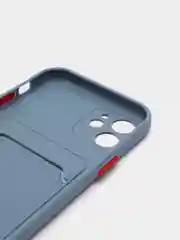 Синий меланж чехол с карманом для карт iPhone 7 8 Plus X XS Max XR 11  12  13 Pro 14 айфон про макс